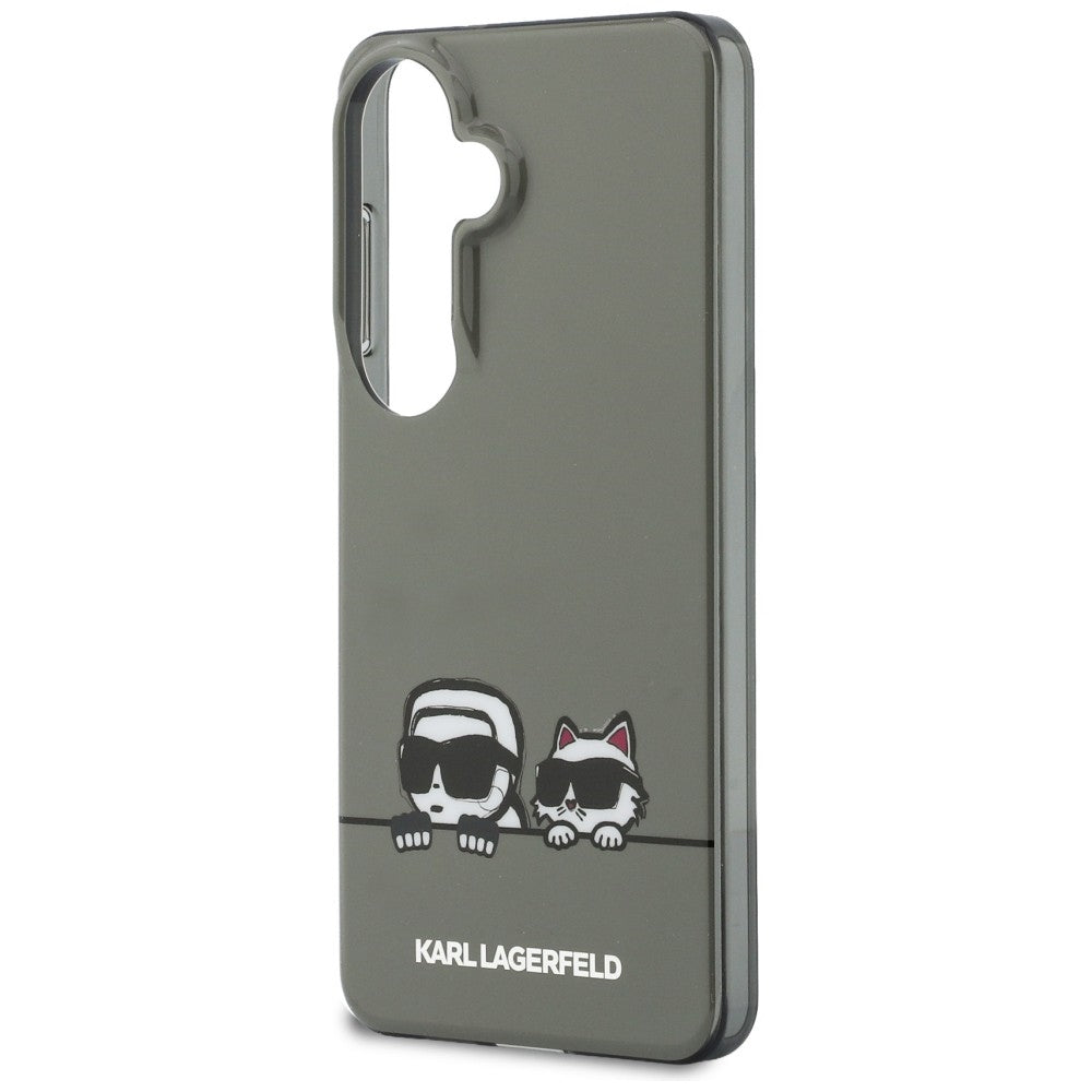Husa MagSafe pentru Samsung Galaxy S26 S942, Karl Lagerfeld, IML Karl & Choupette Peekaboo Logo, Neagra