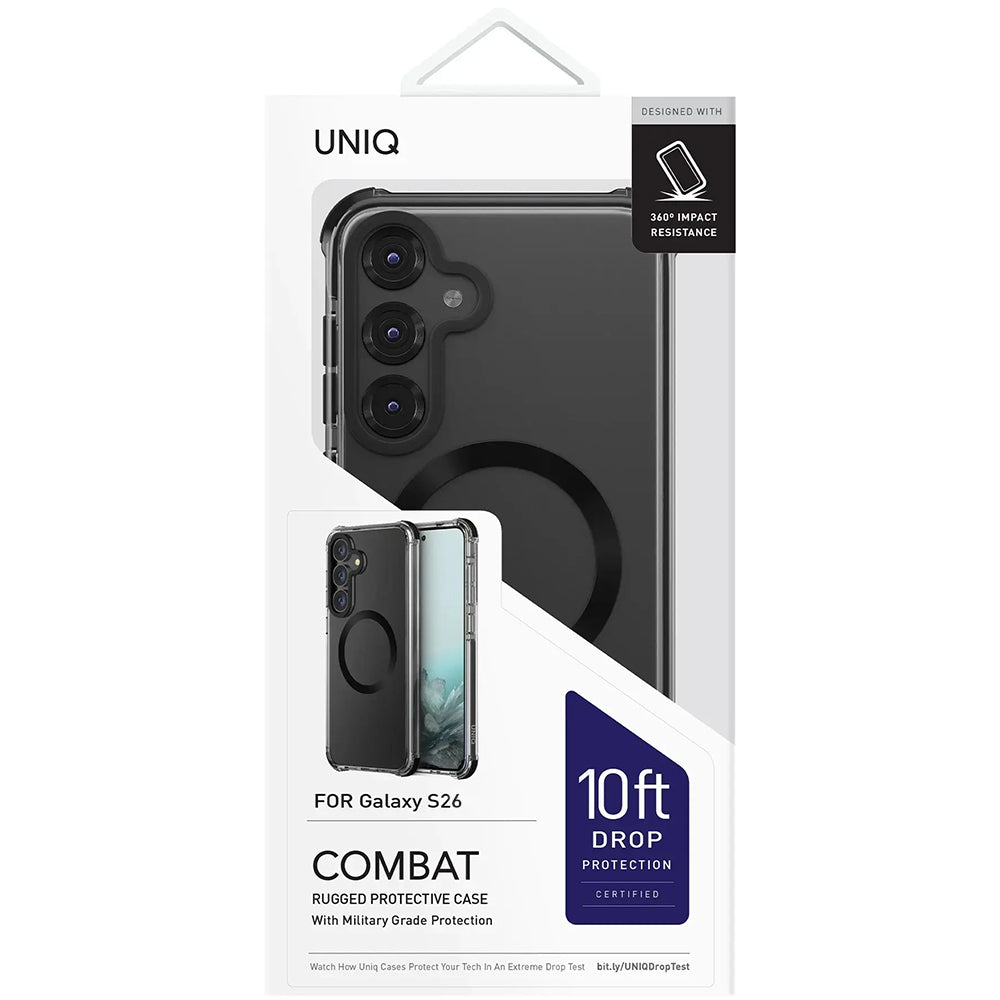 Husa MagSafe pentru Samsung Galaxy S26 S942, UNIQ, Combat MagClick, Neagra