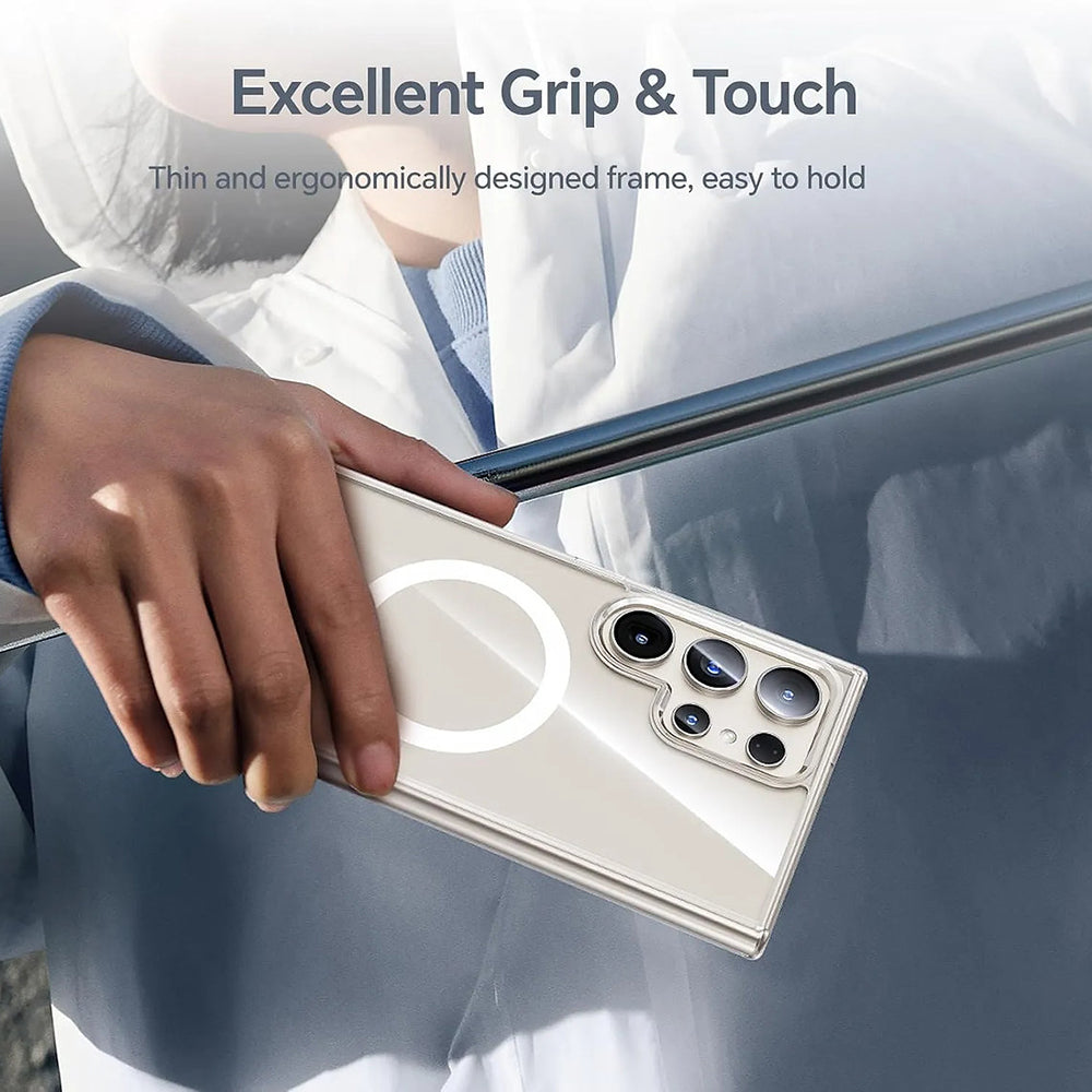 Husa MagSafe pentru Samsung Galaxy S26 Ultra S948, Blueo, Crystal+ Anti-Drop, Transparenta