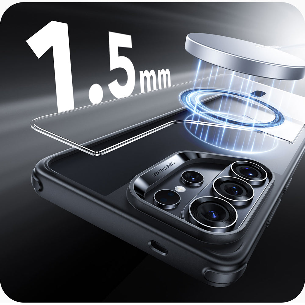 Husa MagSafe pentru Samsung Galaxy S26 Ultra S948, ESR, Classic Hybrid, Neagra Transparenta