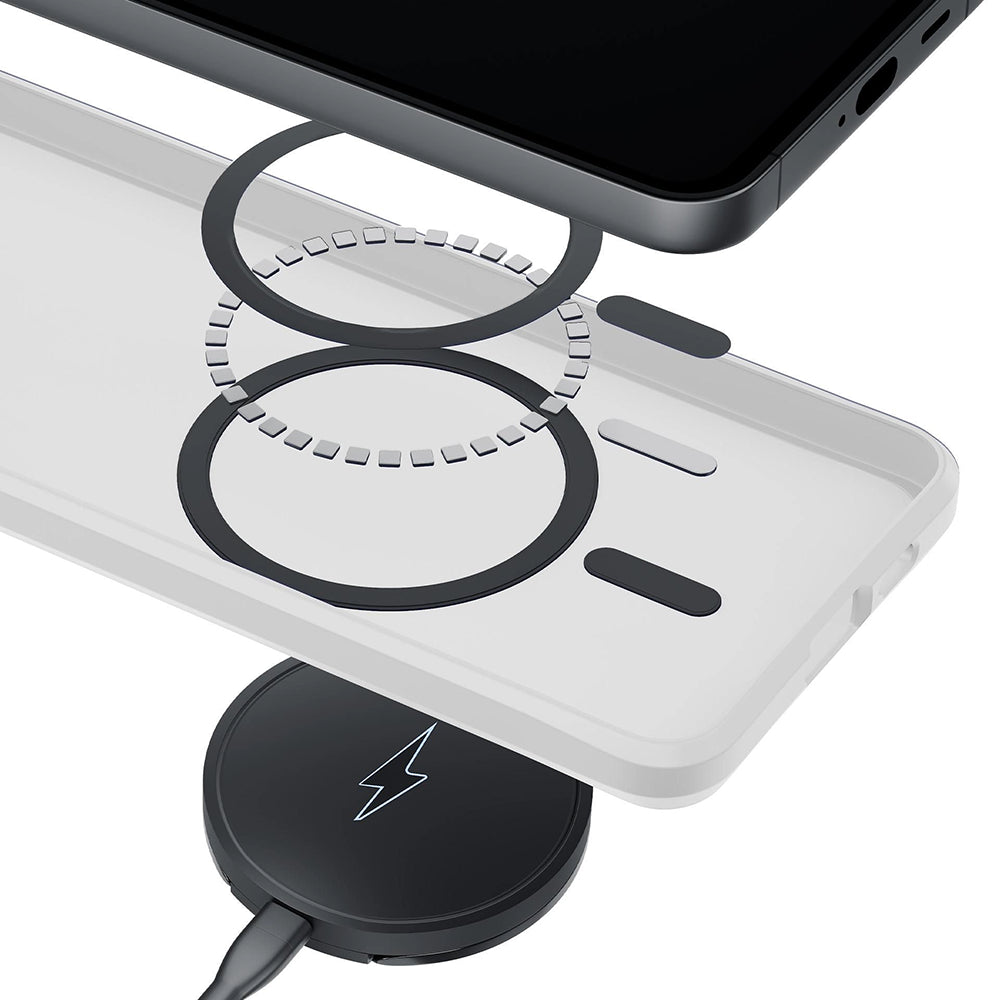 Husa MagSafe pentru Samsung Galaxy S26 Ultra S948, 3MK, Smoke MagCase, Alba