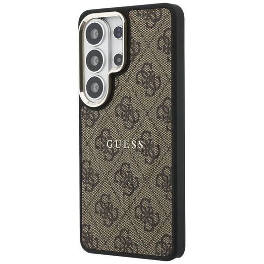 Husa MagSafe pentru Samsung Galaxy S26 Ultra S948, Guess, 4G Embossed Ring, Maro