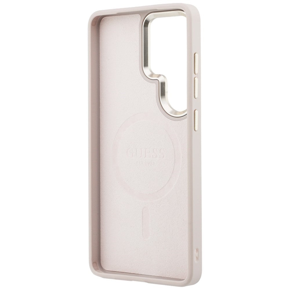 Husa MagSafe pentru Samsung Galaxy S26 Ultra S948, Guess, 4G Embossed Ring, Roz