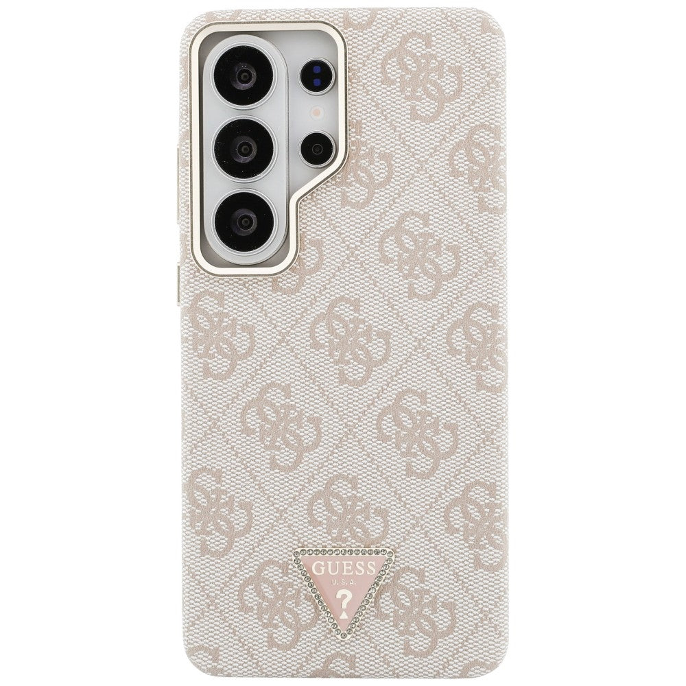 Husa MagSafe pentru Samsung Galaxy S26 Ultra S948, Guess, 4G Triangle Logo, Roz