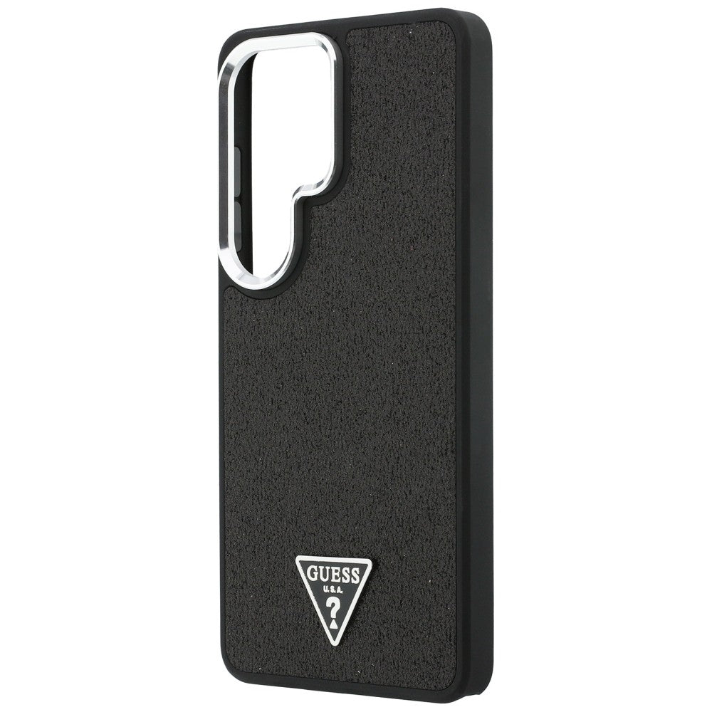 Husa MagSafe pentru Samsung Galaxy S26 Ultra S948, Guess, Fixed Glitter Triangle Logo, Neagra