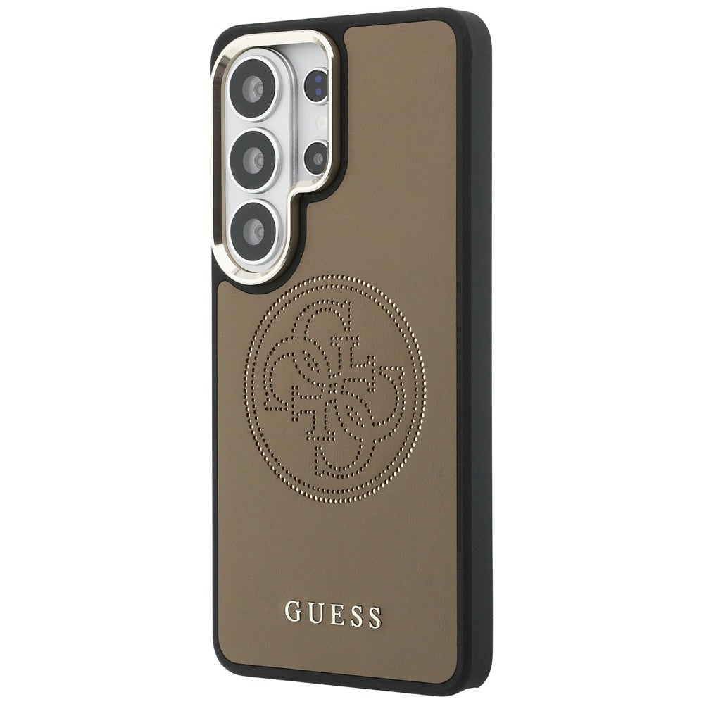 Husa MagSafe pentru Samsung Galaxy S26 Ultra S948, Guess, Perforated Logo, Maro