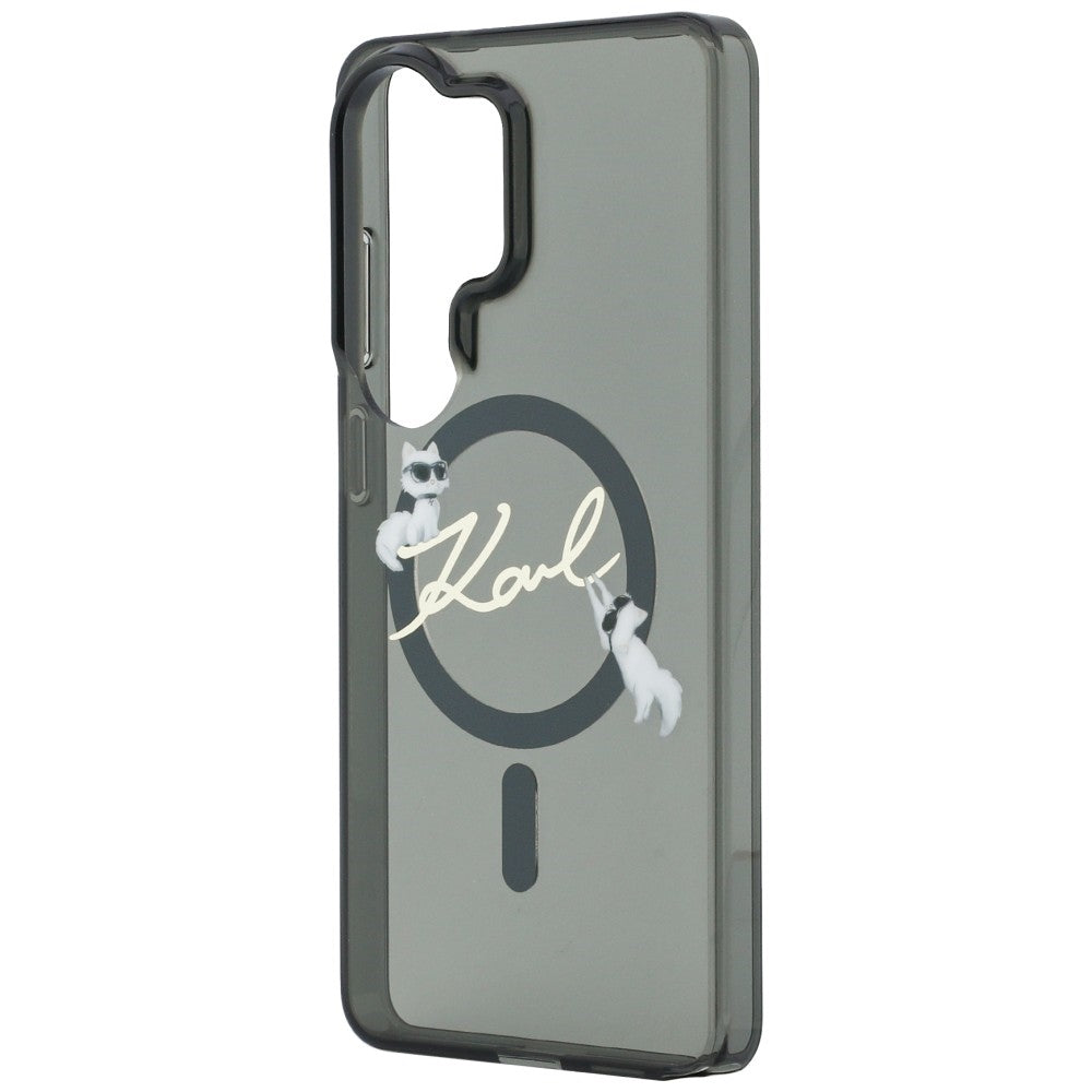 Husa MagSafe pentru Samsung Galaxy S26 Ultra S948, Karl Lagerfeld, IML Choupette Karl Script Logo, Neagra