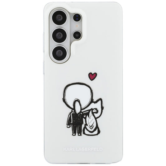 Husa MagSafe pentru Samsung Galaxy S26 Ultra S948, Karl Lagerfeld, IML Karl & Choupette Back Logo, Alba