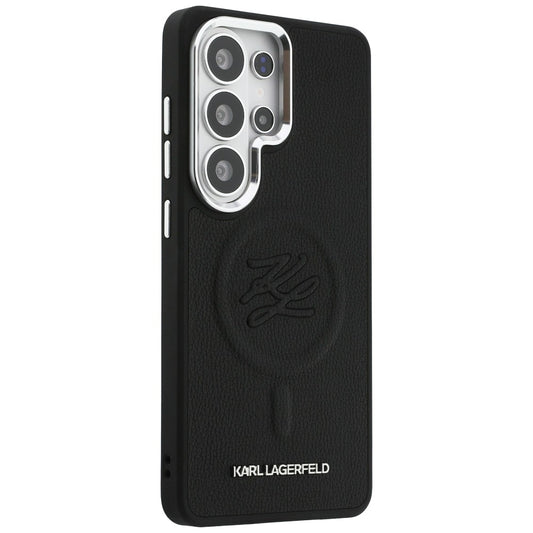 Husa MagSafe pentru Samsung Galaxy S26 Ultra S948, Karl Lagerfeld, Initial Logo Debossed, Neagra
