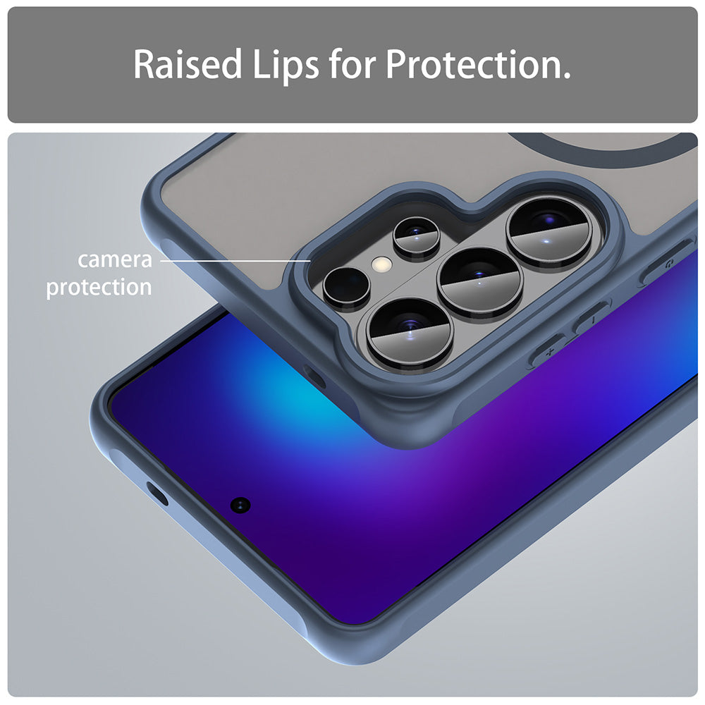 Husa MagSafe pentru Samsung Galaxy S26 Ultra S948, Techsuit, HaloFrost II, Bleumarin