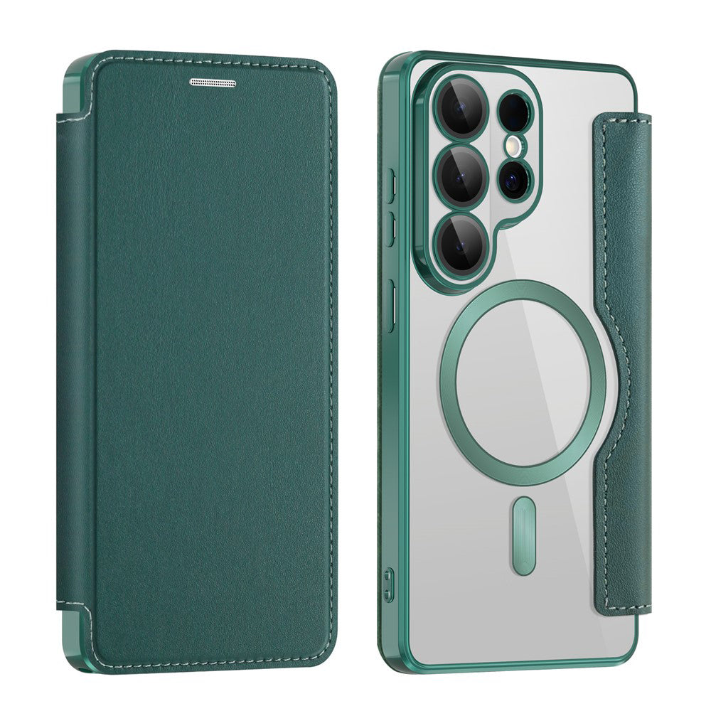 Husa MagSafe pentru Samsung Galaxy S26 Ultra S948, Techsuit, SmartMag Book, Verde