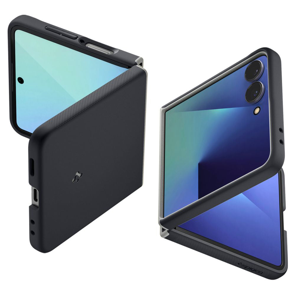 Husa MagSafe pentru Samsung Galaxy Z Flip7 F766, Spigen, Caseology Nano Pop, Neagra ACS11158