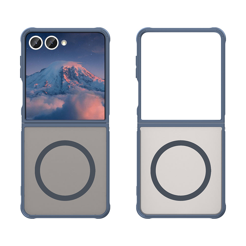 Husa MagSafe pentru Samsung Galaxy Z Flip7 F766, Techsuit, HaloFrost II, Bleumarin