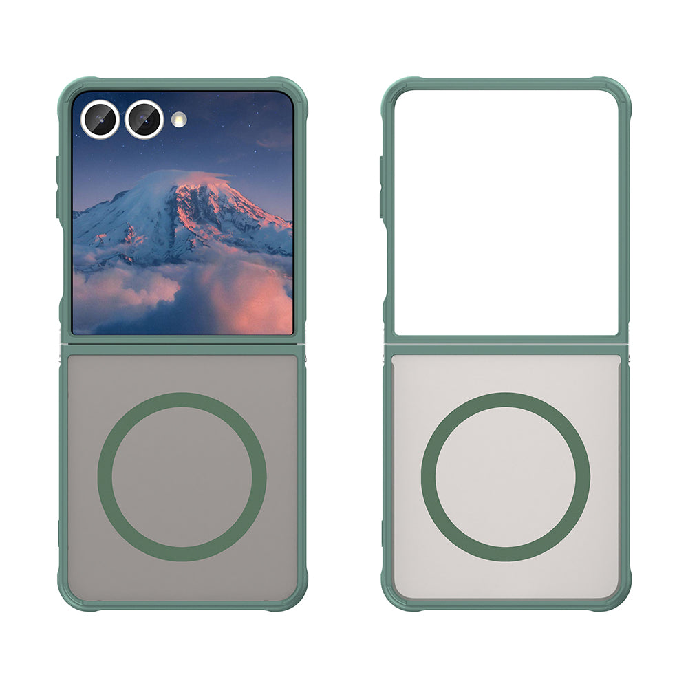 Husa MagSafe pentru Samsung Galaxy Z Flip7 F766, Techsuit, HaloFrost II, Verde