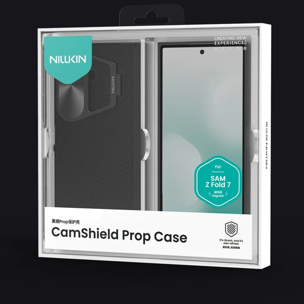 Husa MagSafe pentru Samsung Galaxy Z Fold7 F966, Nillkin, CamShield Prop with Metal Lens Cover, Neagra