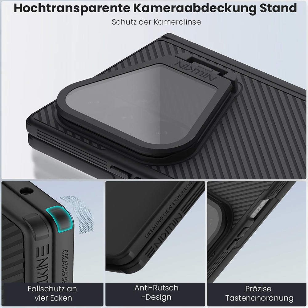Husa MagSafe pentru Samsung Galaxy Z Fold8 Ultra F976, Nillkin, CamShield Pro with Transparent Black Lens Cover and S-Pen Holder, Neagra