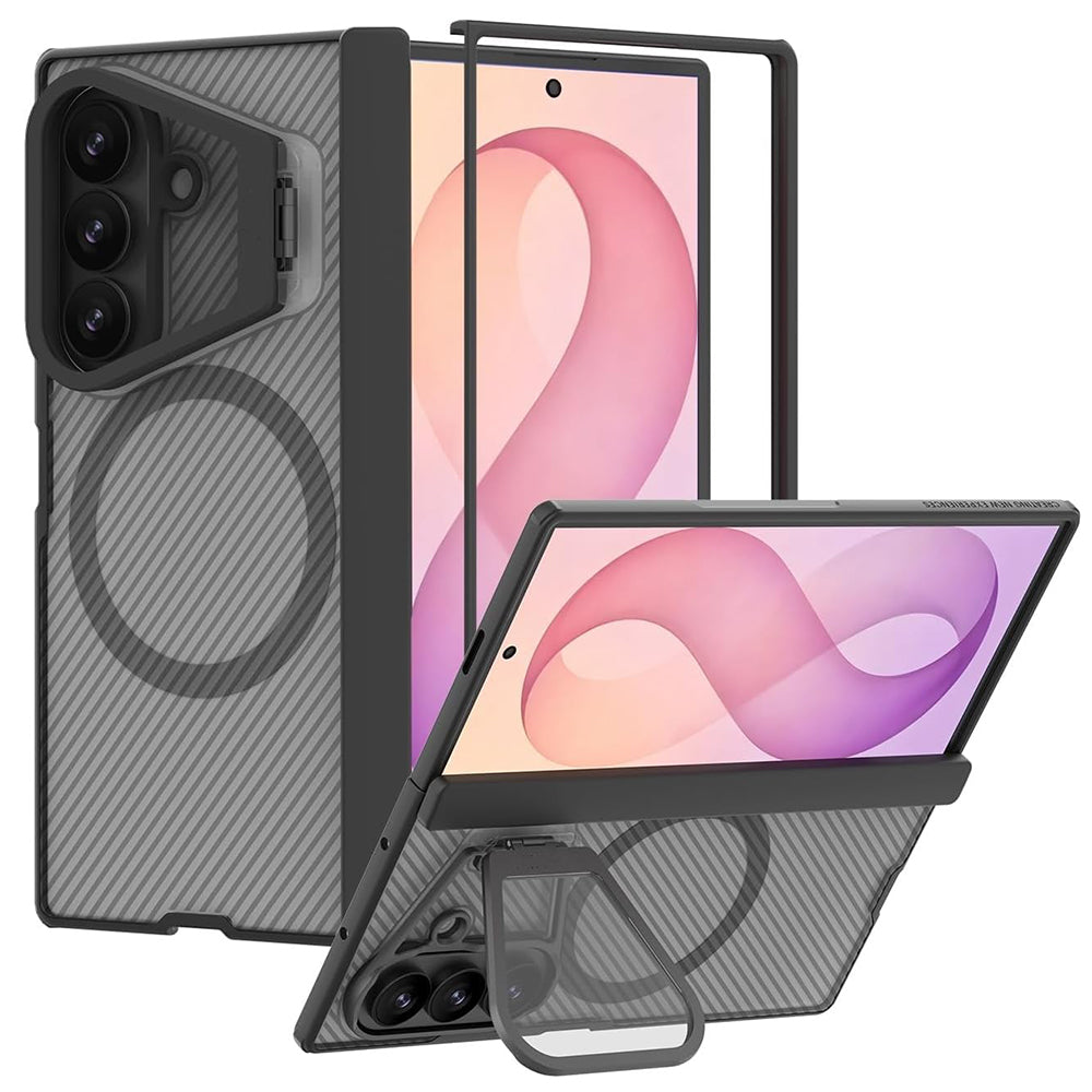Husa MagSafe pentru Samsung Galaxy Z Fold8 Ultra F976, Nillkin, CamShield Pro with Transparent Lens Cover, Neagra Transparenta