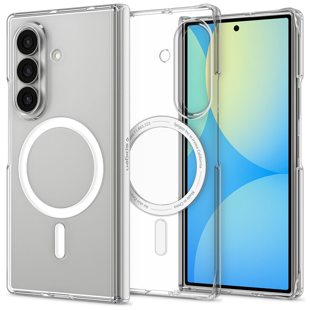 Husa MagSafe pentru Samsung Galaxy Z Fold8 Ultra F976, Spigen, Air Skin Zero, Transparenta Alba ACS11495