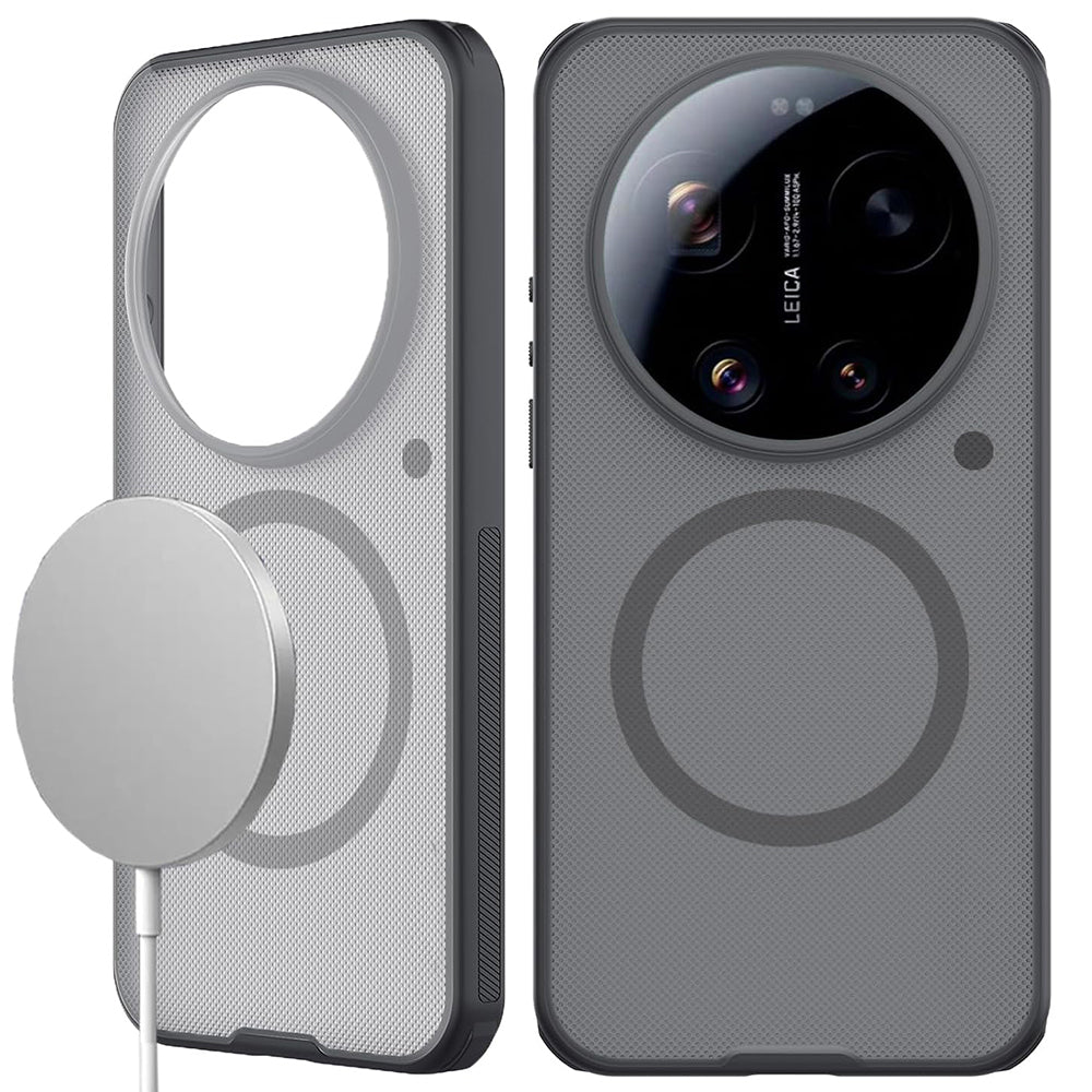 Husa MagSafe pentru Xiaomi 17 Ultra, Nillkin, Super Shield Pro, Neagra Transparenta Satinata