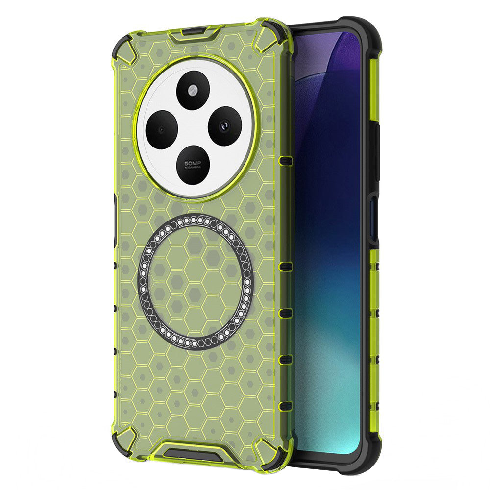 Husa MagSafe pentru Xiaomi Poco C75 / Redmi 14C, Techsuit, HoneyComb Shield, Verde