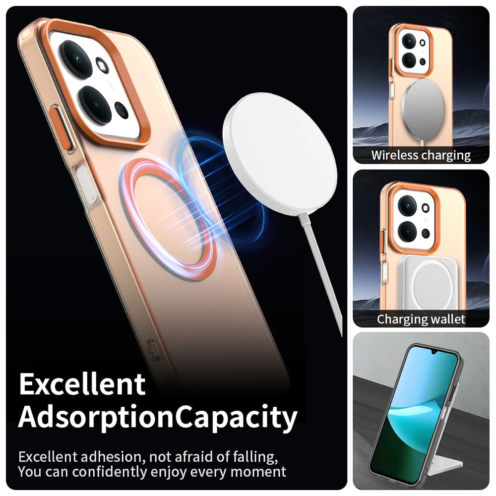 Husa MagSafe pentru Xiaomi Poco C85 4G / Redmi 15C 5G / 15C 4G, Techsuit, CandyCase, Portocalie