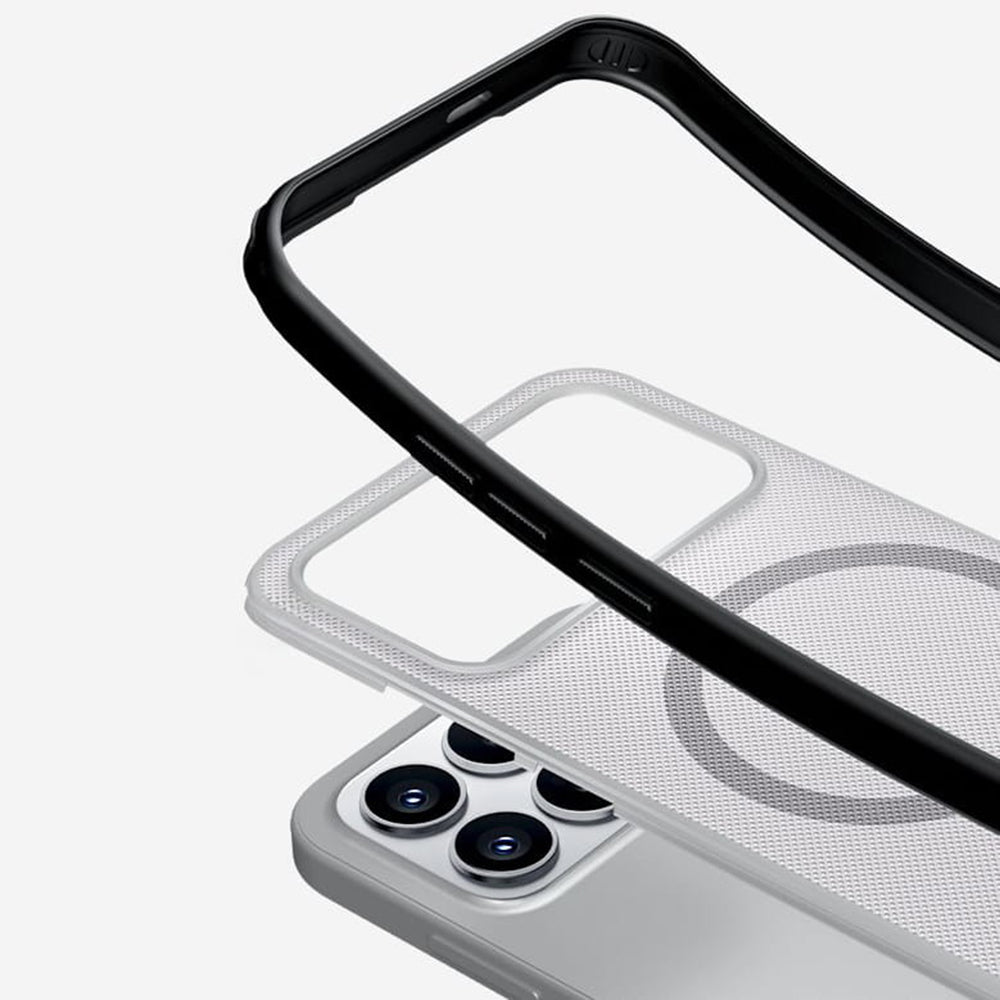 Husa MagSafe pentru Xiaomi Poco F8 Pro, Nillkin, Super Shield Pro, Neagra Transparenta Satinata