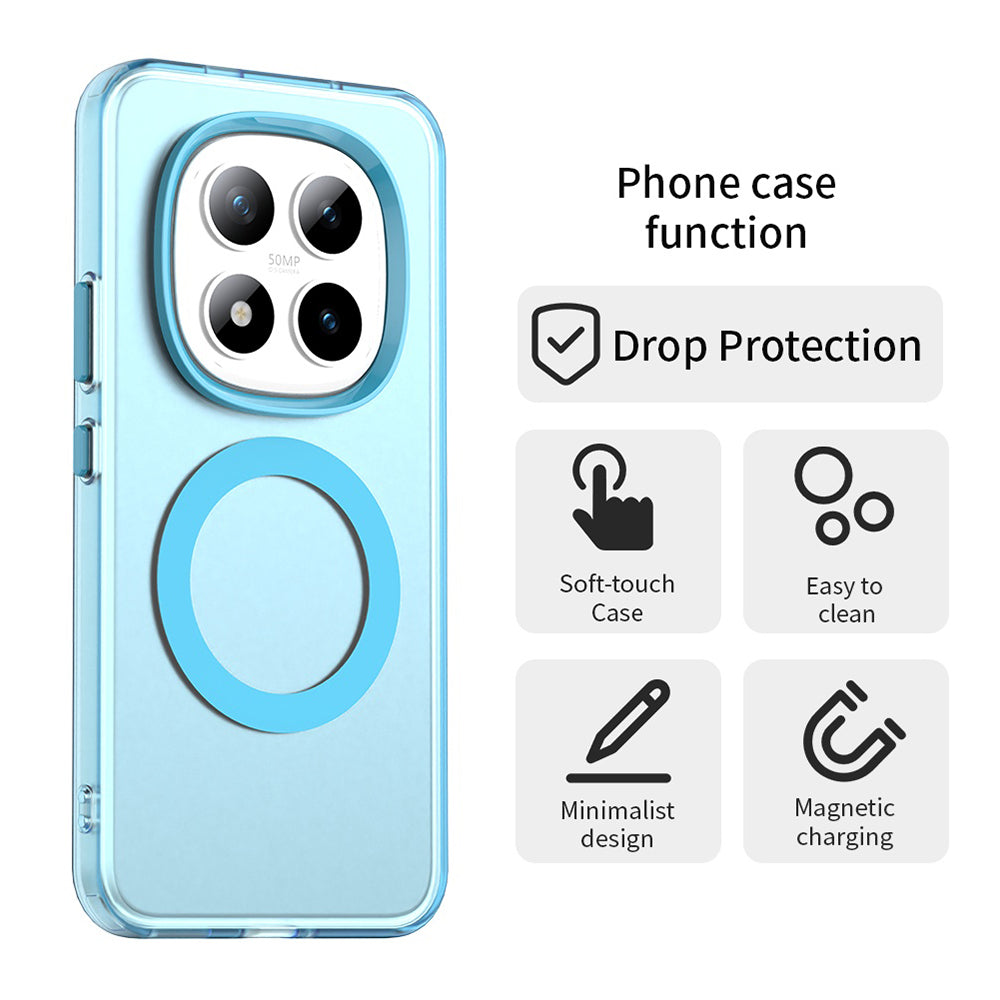 Husa MagSafe pentru Xiaomi Poco M8 Pro / Redmi Note 15 Pro+ 5G, Techsuit, CandyCase, Albastra