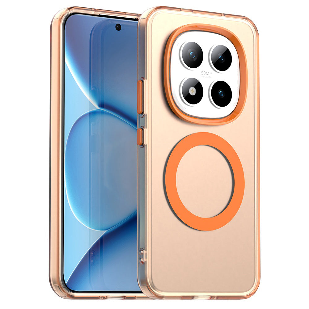 Husa MagSafe pentru Xiaomi Poco M8 Pro / Redmi Note 15 Pro+ 5G, Techsuit, CandyCase, Portocalie