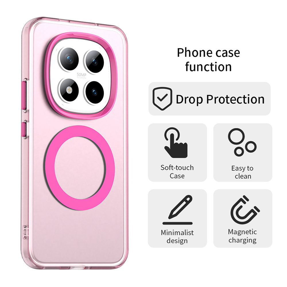 Husa MagSafe pentru Xiaomi Poco M8 Pro / Redmi Note 15 Pro+ 5G, Techsuit, CandyCase, Roz