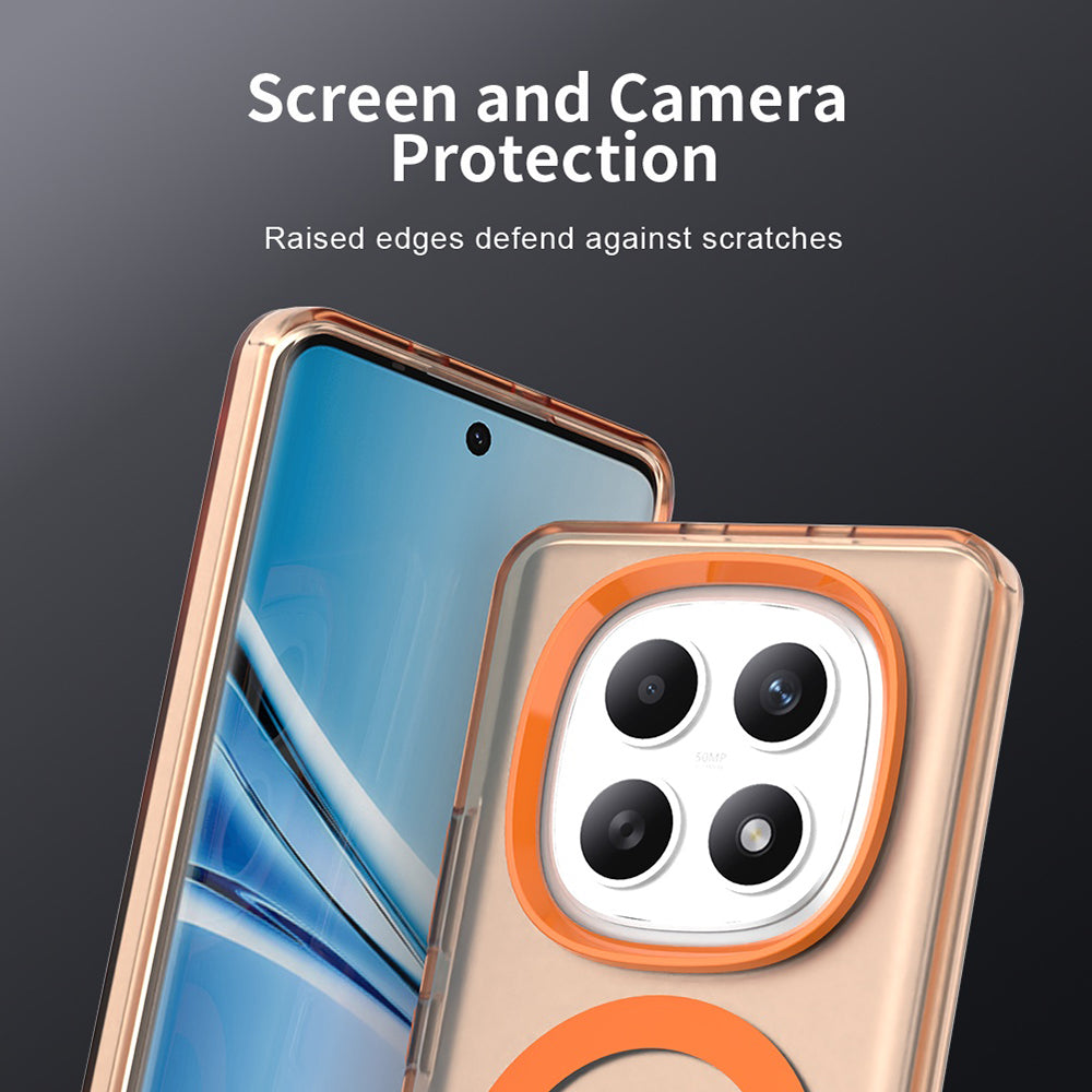 Husa MagSafe pentru Xiaomi Poco M8 / Redmi Note 15 5G / Note 15 4G, Techsuit, CandyCase, Portocalie