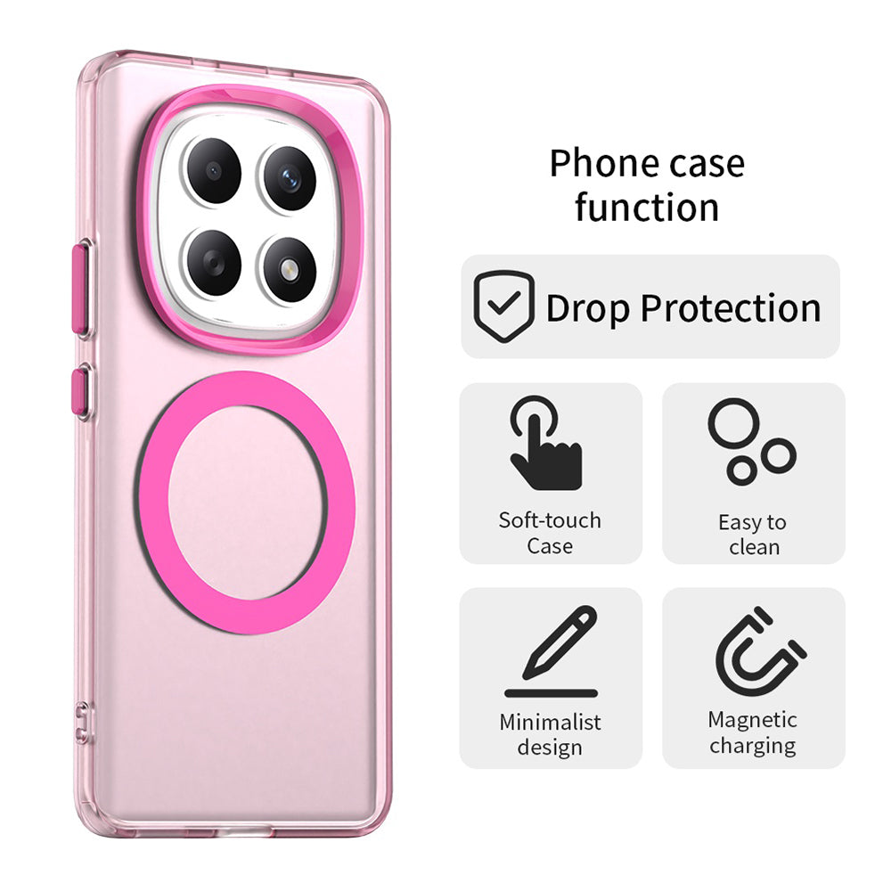 Husa MagSafe pentru Xiaomi Poco M8 / Redmi Note 15 5G / Note 15 4G, Techsuit, CandyCase, Roz