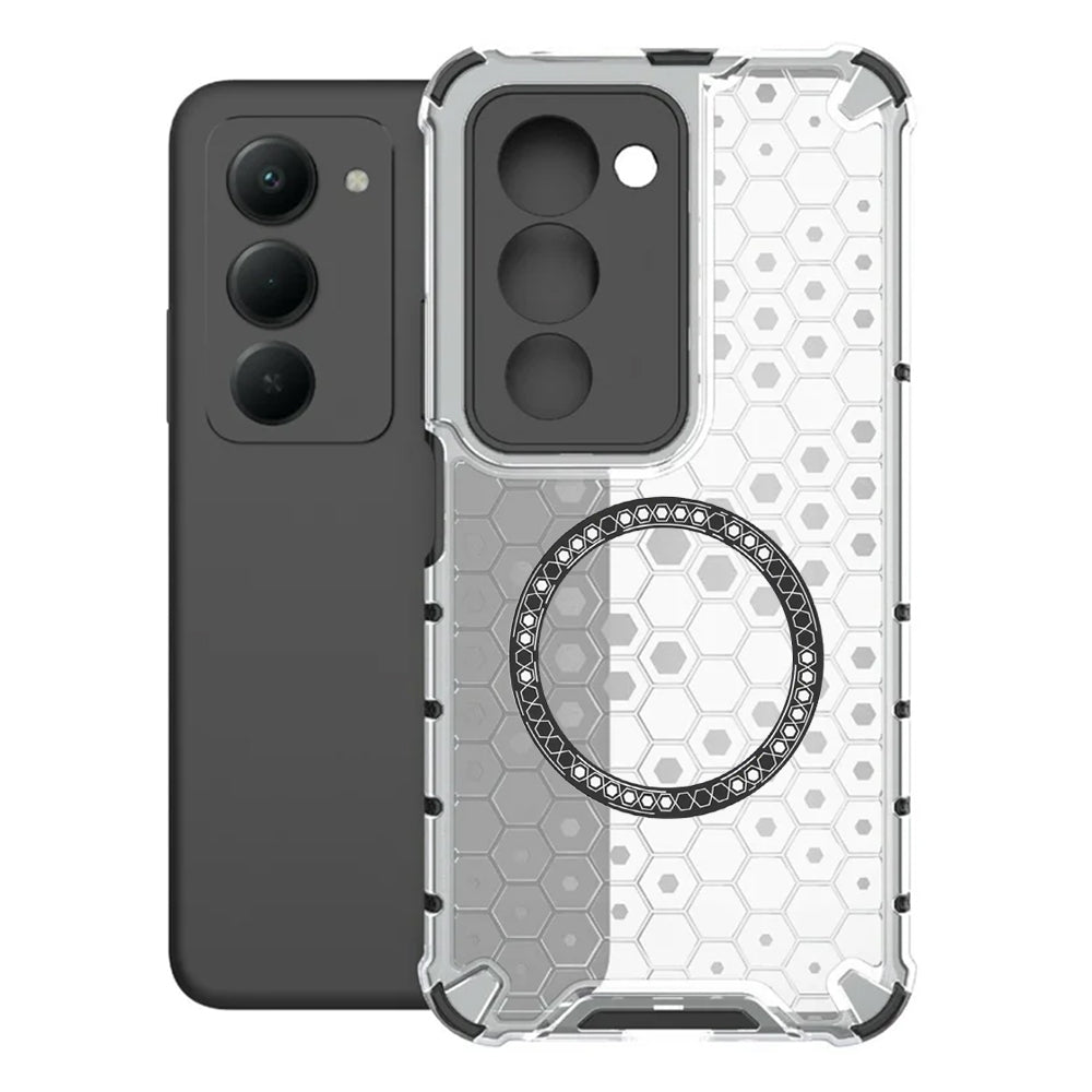 Husa MagSafe pentru Xiaomi Redmi 15 5G / 15 4G, Techsuit, HoneyComb Shield, Alba