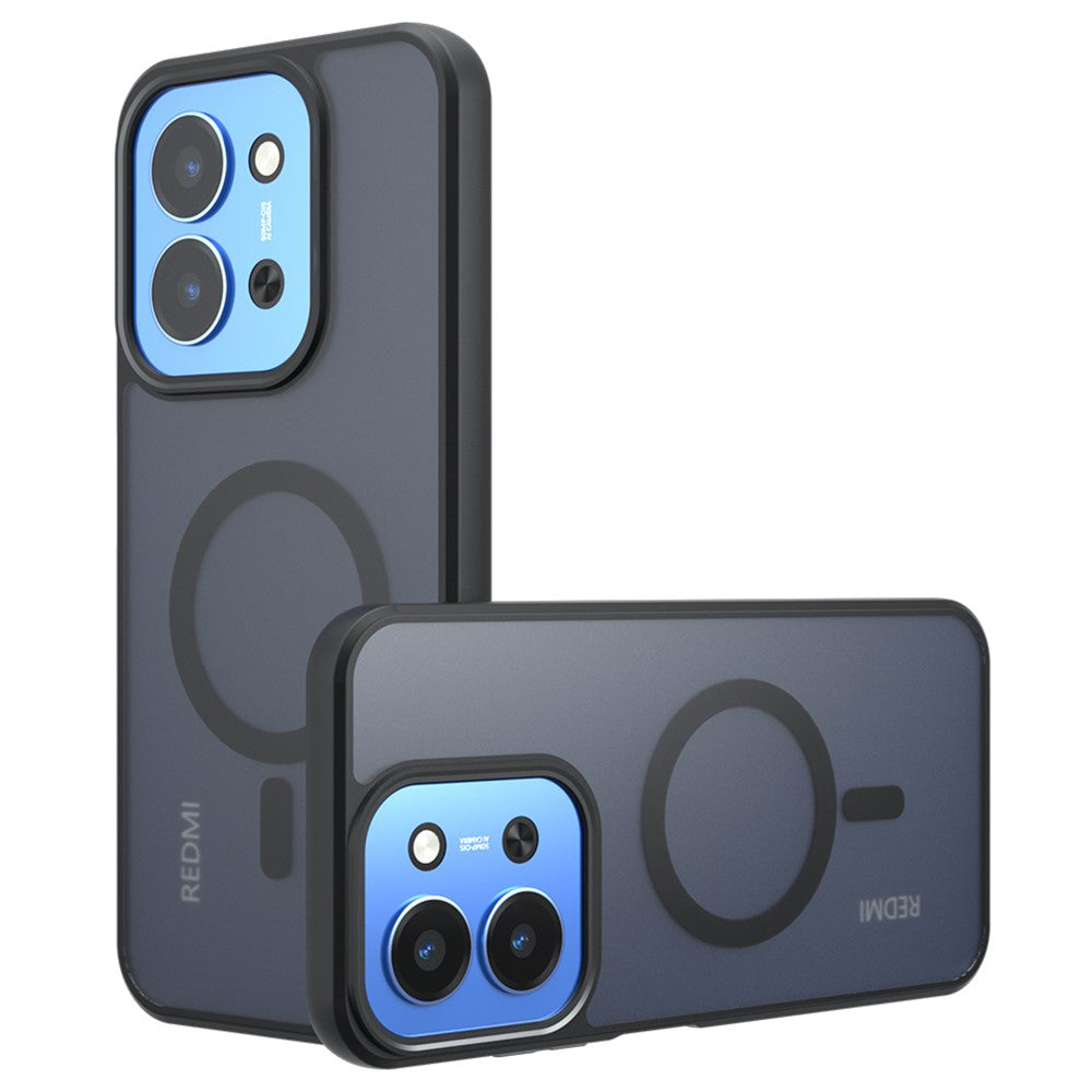 Husa MagSafe pentru Xiaomi Redmi 15C 5G / 15C 4G, Techsuit, PureFrost, Neagra Satinata