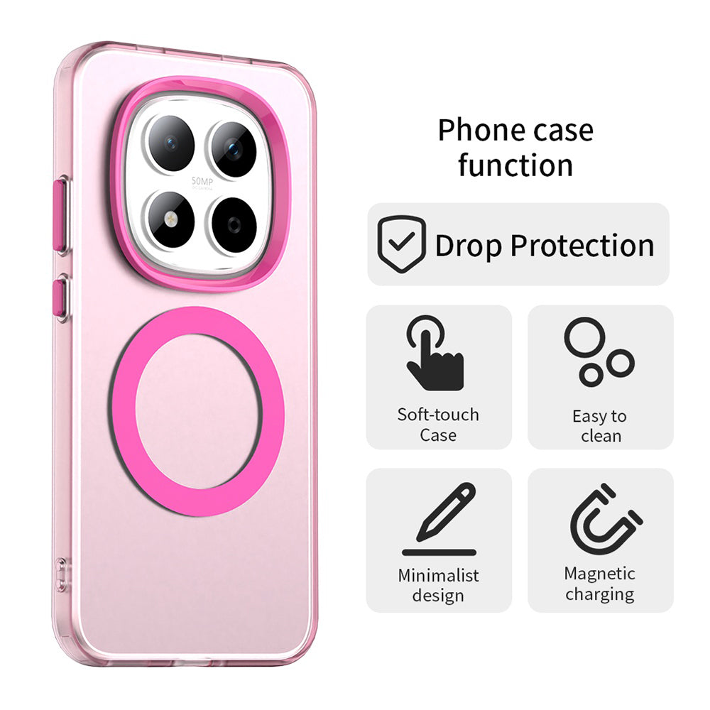 Husa MagSafe pentru Xiaomi Redmi Note 15 Pro 5G, Techsuit, CandyCase, Roz