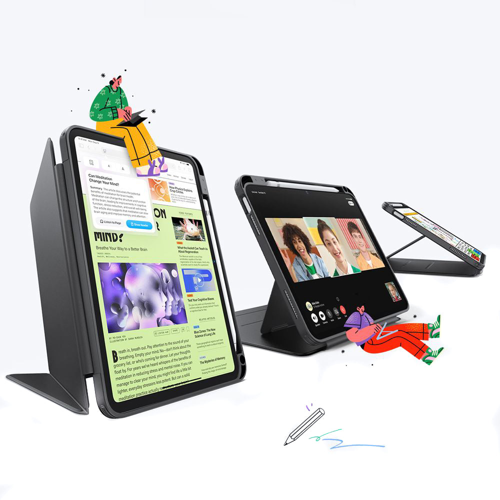 Husa pentru Apple iPad Air 13 (2026) / Air 13 (2025) / Air 13 (2024), ESR, Flip Hybrid, Neagra