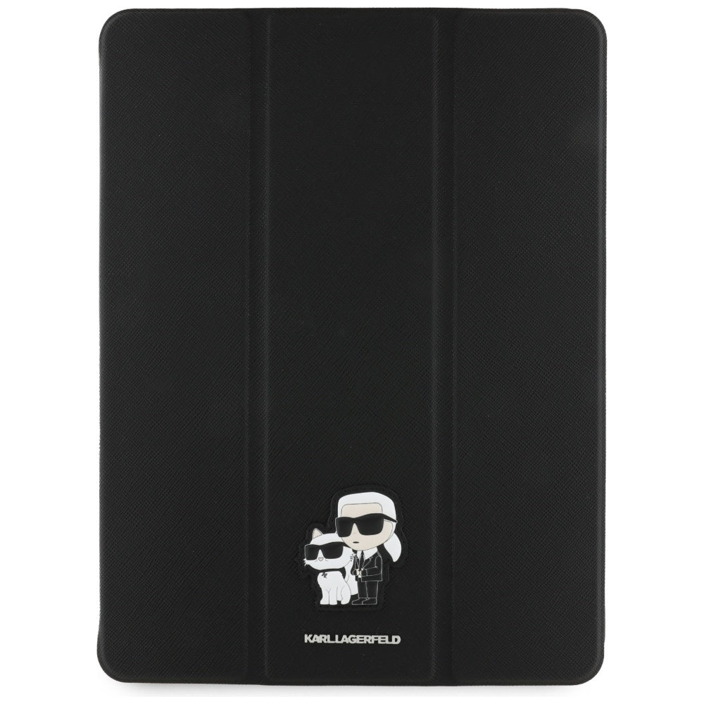 Husa pentru Apple iPad Pro 13 (2024), Karl Lagerfeld, Saffiano Karl & Choupette, Neagra
