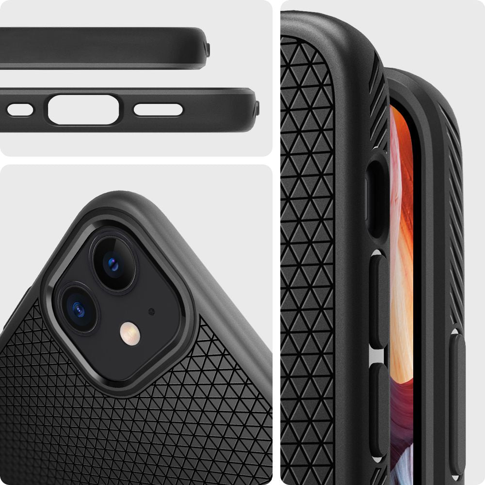 Husa pentru Apple iPhone 12 / 12 Pro, Spigen, Liquid Air, Neagra ACS01701