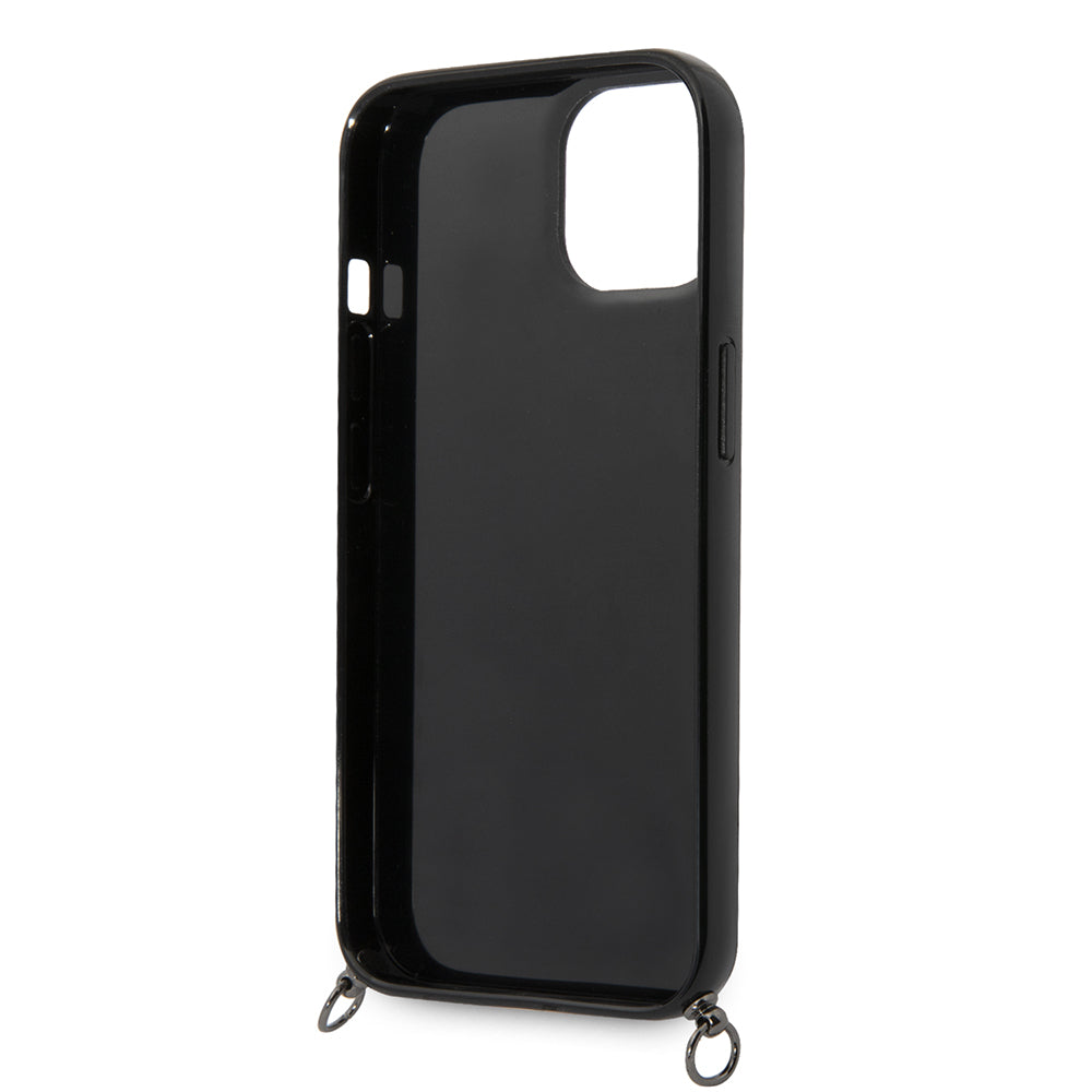 Husa pentru Apple iPhone 14, Karl Lagerfeld, Color Stripes with Strap, Roz