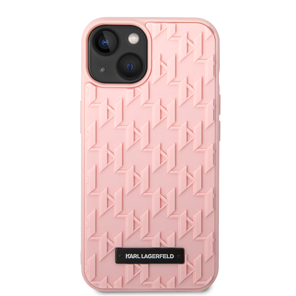 Husa pentru Apple iPhone 14 Plus, Karl Lagerfeld, 3D Monogram, Roz