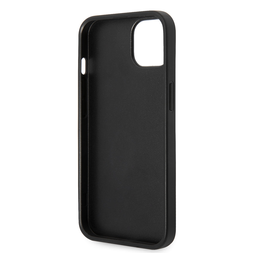 Husa pentru Apple iPhone 14 Plus, Karl Lagerfeld, Glitter Plaque Logo, Neagra