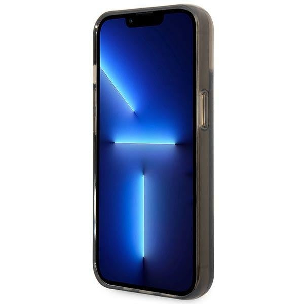 Husa pentru Apple iPhone 14 Plus, Karl Lagerfeld, Liquid Glitter KL Logo, Neagra