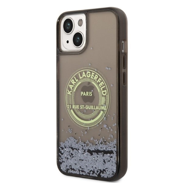 Husa pentru Apple iPhone 14 Plus, Karl Lagerfeld, Liquid Glitter RSG, Neagra