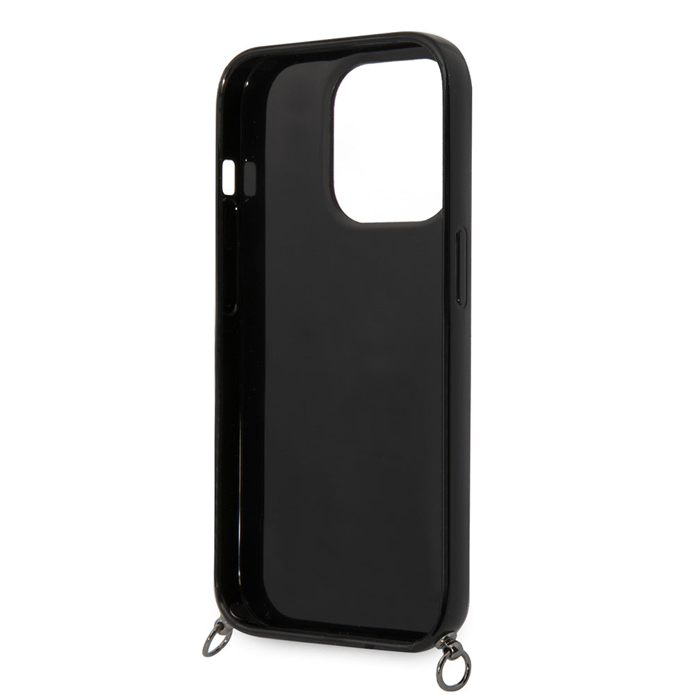 Husa pentru Apple iPhone 14 Pro, Karl Lagerfeld, Color Stripes with Strap, Roz