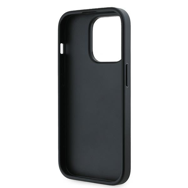 Husa pentru Apple iPhone 14 Pro, Karl Lagerfeld, Diagonal Quilted Script, Neagra