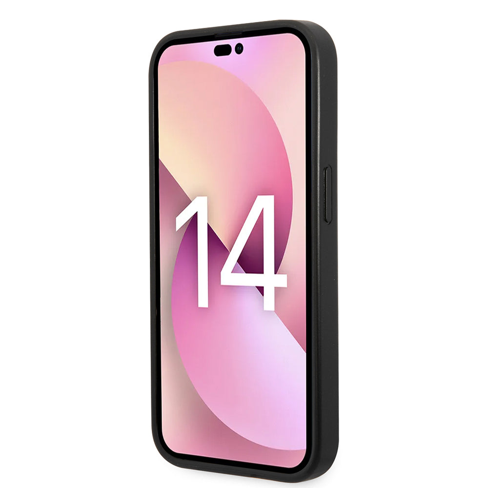 Husa pentru Apple iPhone 14 Pro, Karl Lagerfeld, Saffiano Karl's Head, Neagra