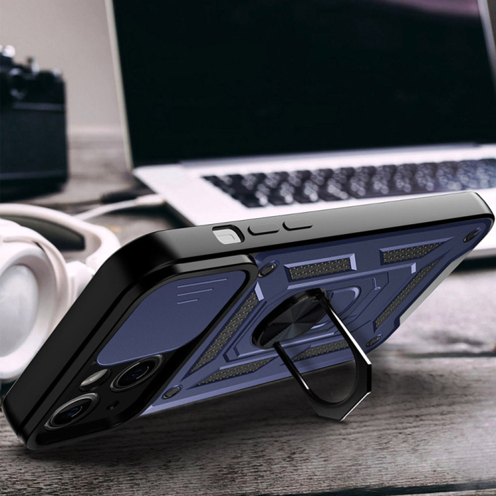 Husa pentru Apple iPhone 14, Techsuit, CamShield, Albastra