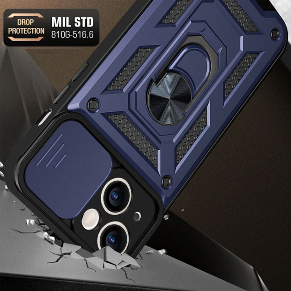 Husa pentru Apple iPhone 14, Techsuit, CamShield, Albastra