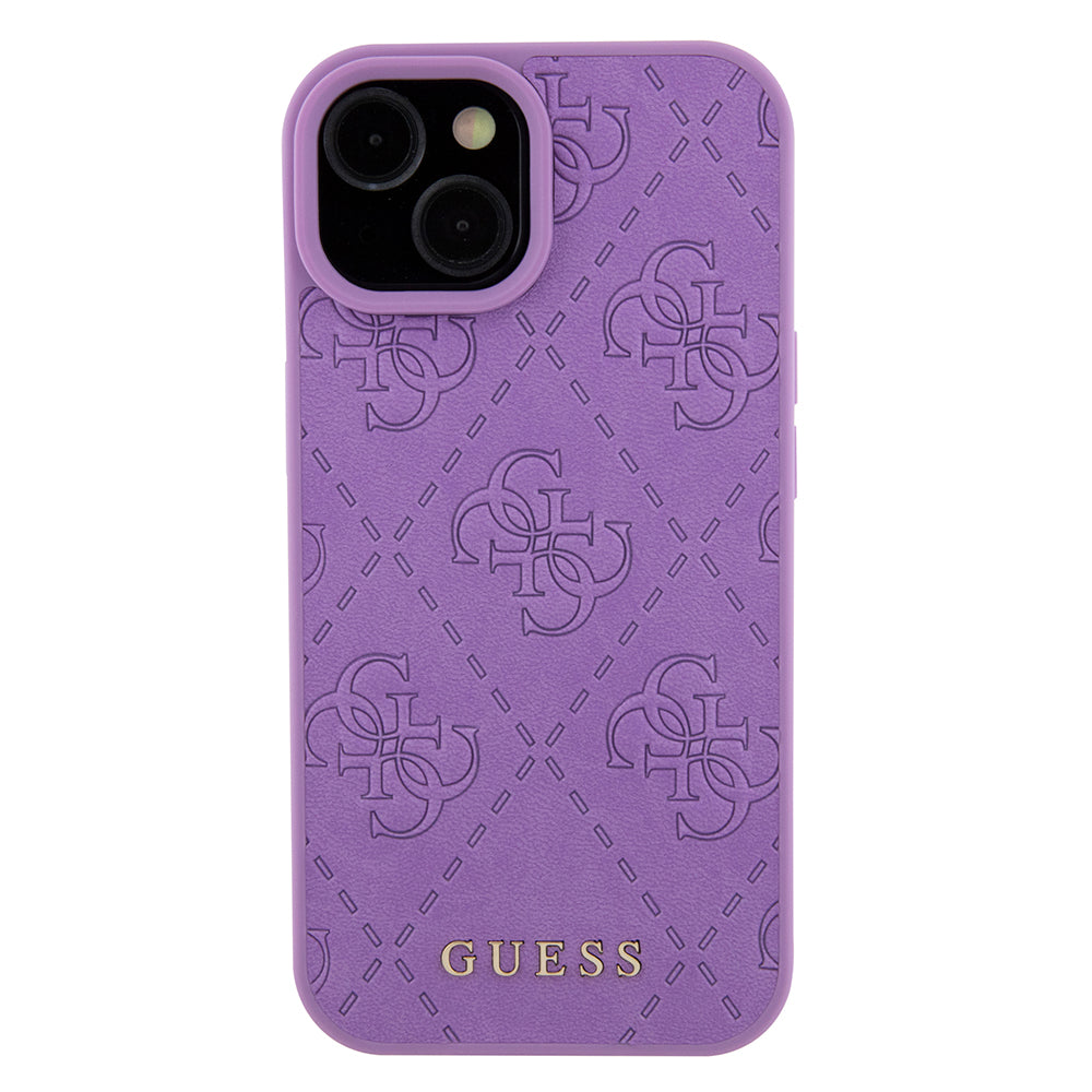 Husa pentru Apple iPhone 15, Guess, 4G Stamped, Mov Deschis
