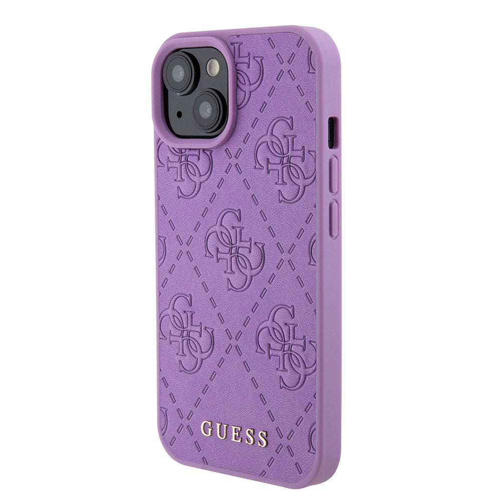 Husa pentru Apple iPhone 15, Guess, 4G Stamped, Mov Deschis