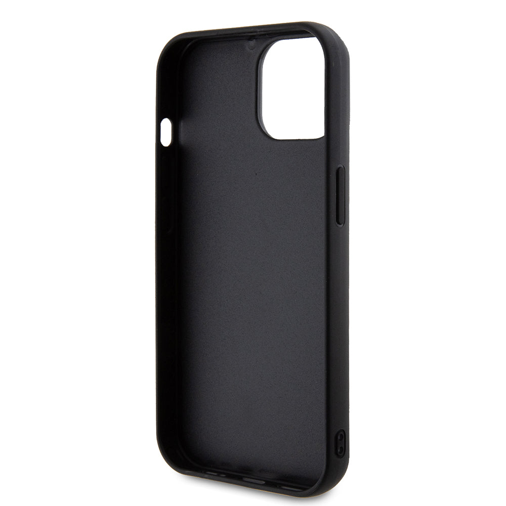Husa pentru Apple iPhone 15, Guess, Quilted Metal Logo, Neagra